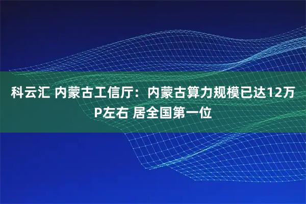 科云汇 内蒙古工信厅：内蒙古算力规模已达12万P左右 居全国第一位