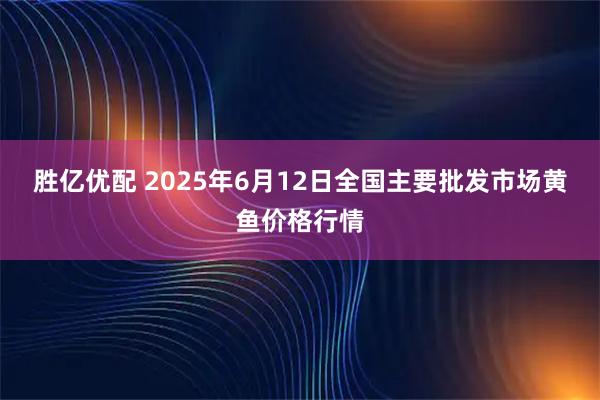 胜亿优配 2025年6月12日全国主要批发市场黄鱼价格行情