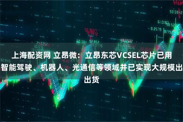 上海配资网 立昂微：立昂东芯VCSEL芯片已用于智能驾驶、机器人、光通信等领域并已实现大规模出货